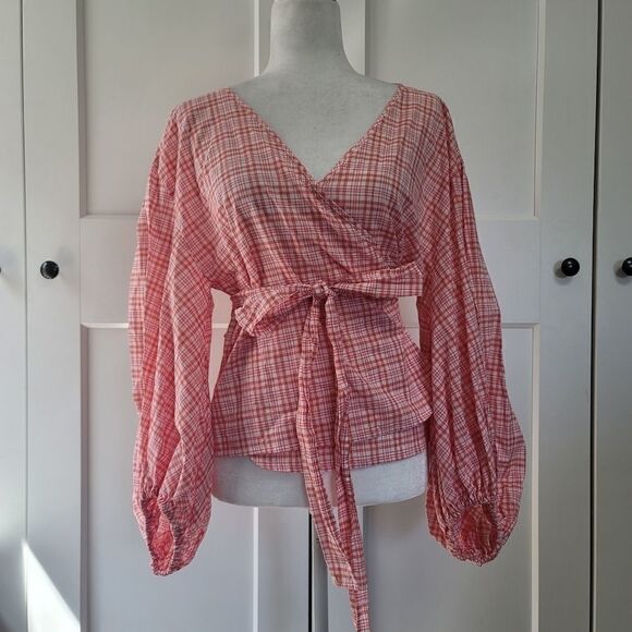 Michael Michael kors women metallic plaid wrap top - Picture 5 of 13